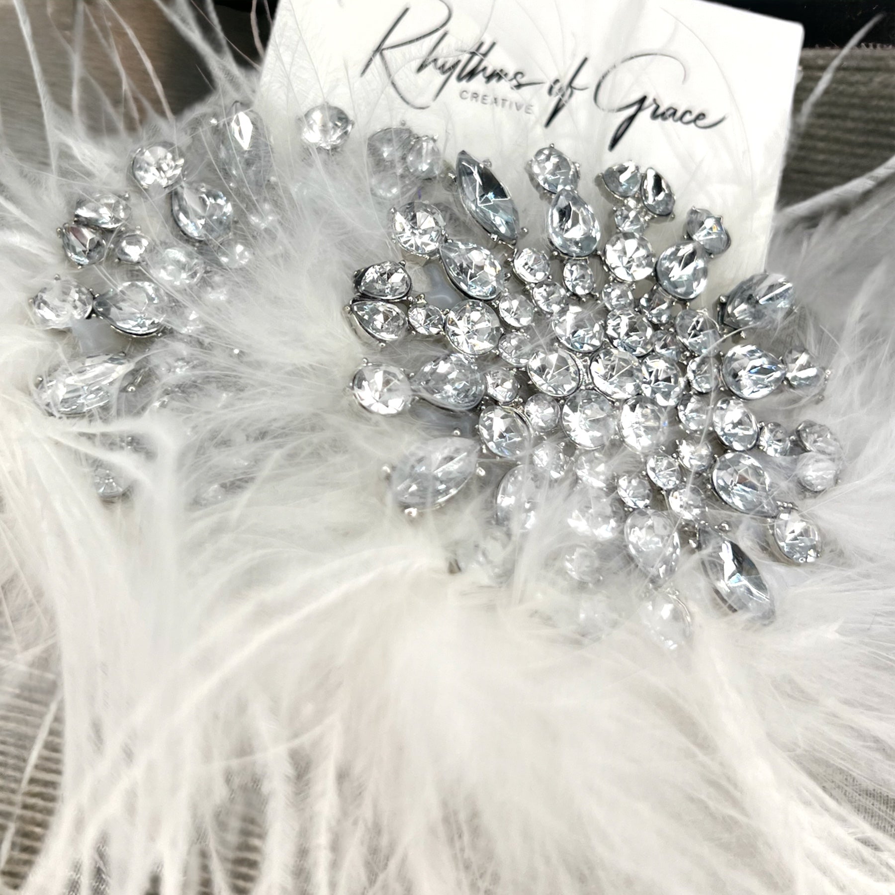 Feather Your Style: Dazzling White Rhinestone Earrings for a Glamorous Touch! - Rhythms of Grace Creative