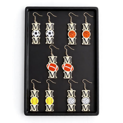 Score Style Points: Fun Sports Mom Dangle Earrings!