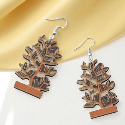 "Bookish Branches" Tree Dangle Earrings – Wear Your Love for Books!