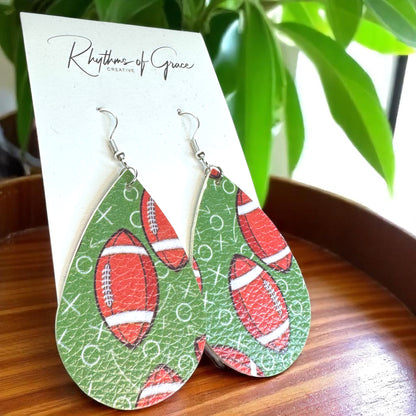 Touchdown Style: Football Playbook Dangle Earrings 🏈
