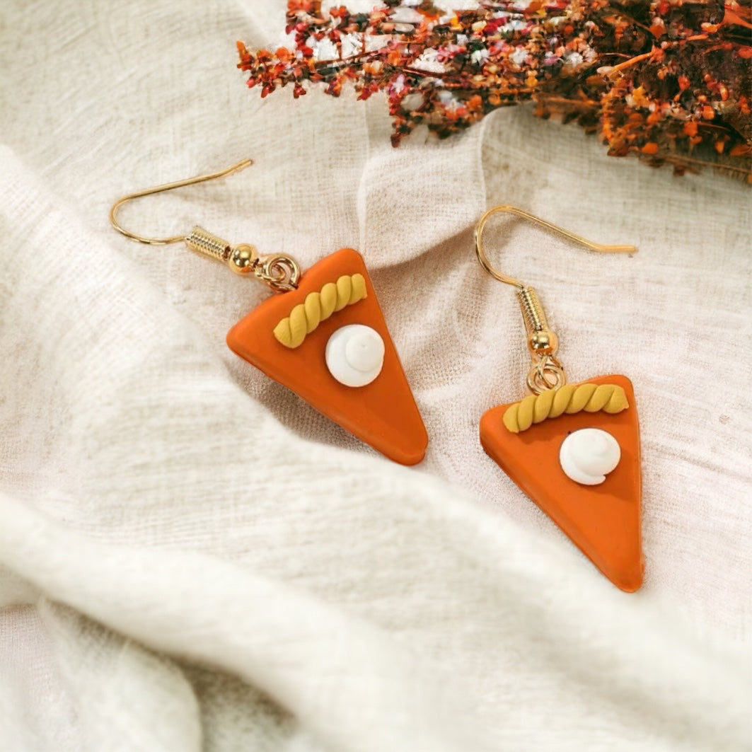Pumpkin Pie Earrings - Thanksgiving Earrings, Thanksgiving Accessories, Turkey Trot, Thanksgiving Turkey Earrings - Rhythms of Grace Creative