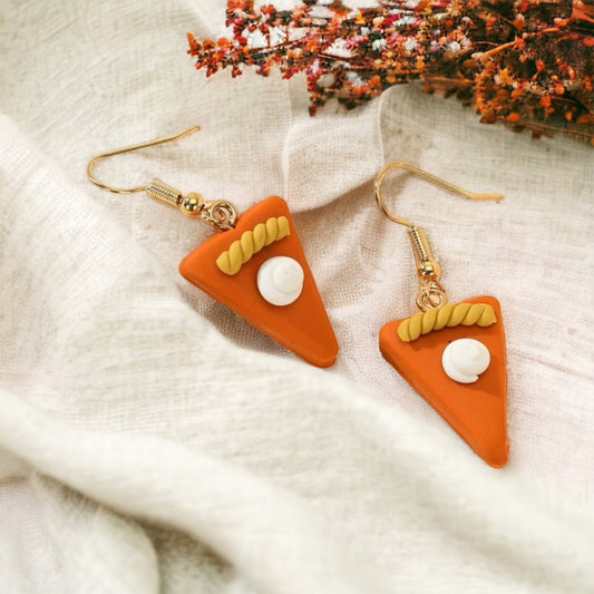 Pumpkin Pie Earrings - Thanksgiving Earrings, Thanksgiving Accessories, Turkey Trot, Thanksgiving Turkey Earrings - Rhythms of Grace Creative