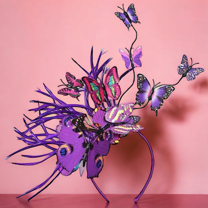 Butterfly Bliss Headband: Flaunt Your Wings This Mardi Gras! 🦋 Purple Headpiece