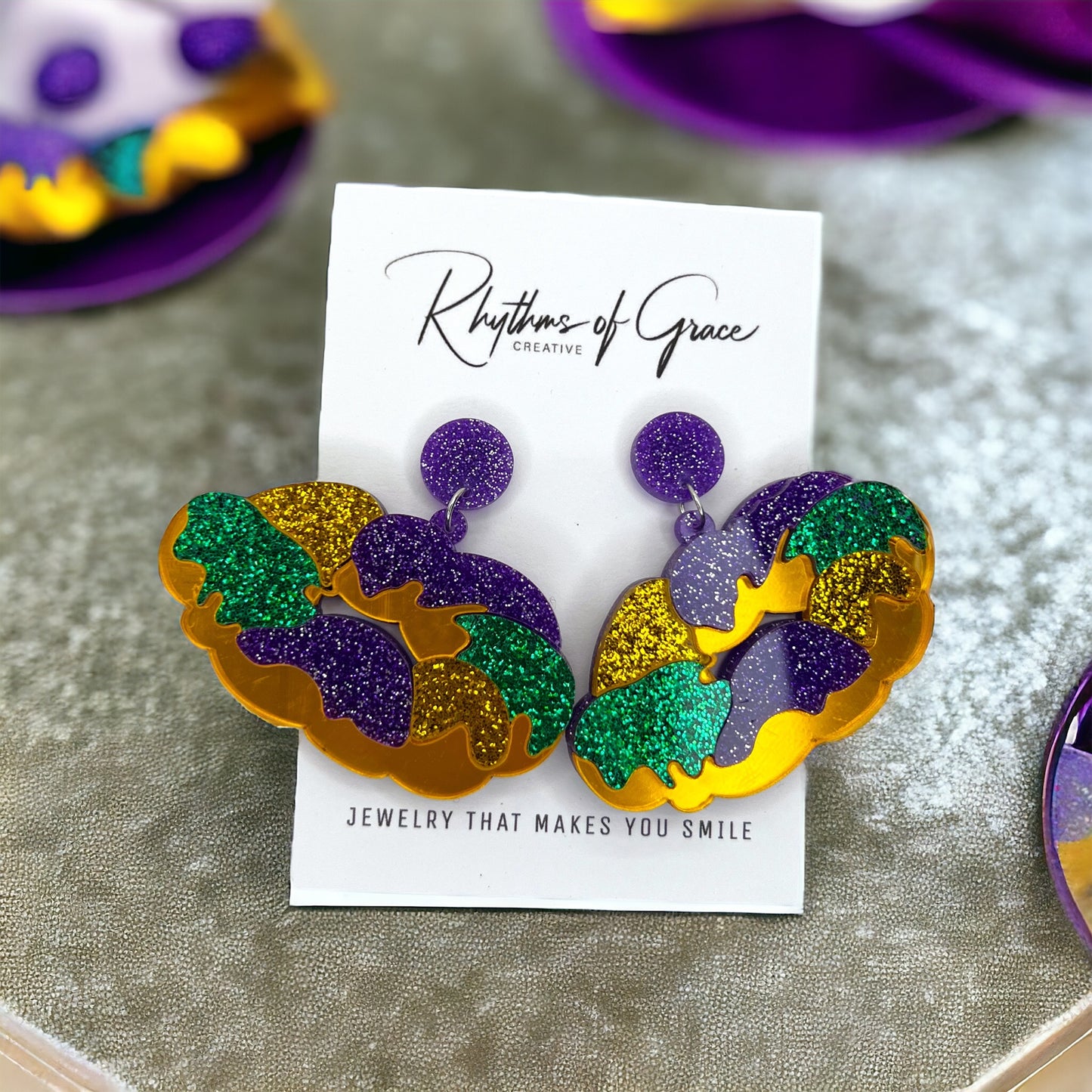 Sparkle & Shine: Festive Mardi Gras Earrings in Four Stunning Styles! - Rhythms of Grace Creative