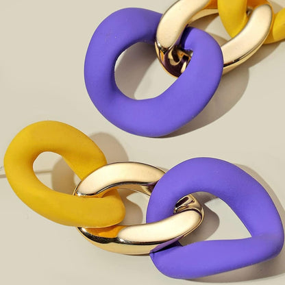 Purple and Gold Earrings - Purple Gold, Louisiana Football, Handmade Earrings, Purple and Gold Jewelry, Purple Earrings, Geode Gift, Tiger - Rhythms of Grace Creative