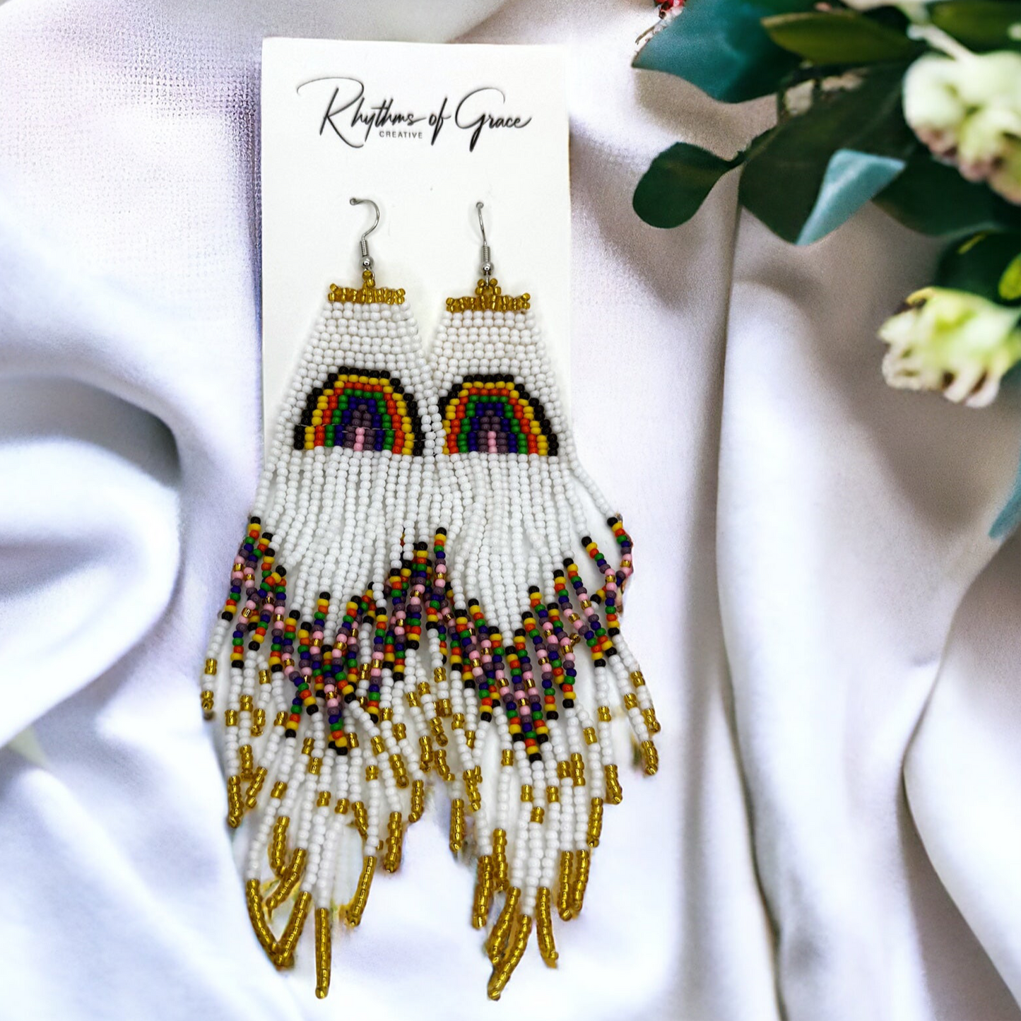 Beaded Rainbow Earrings - Celebrate Your Pride! 🎉