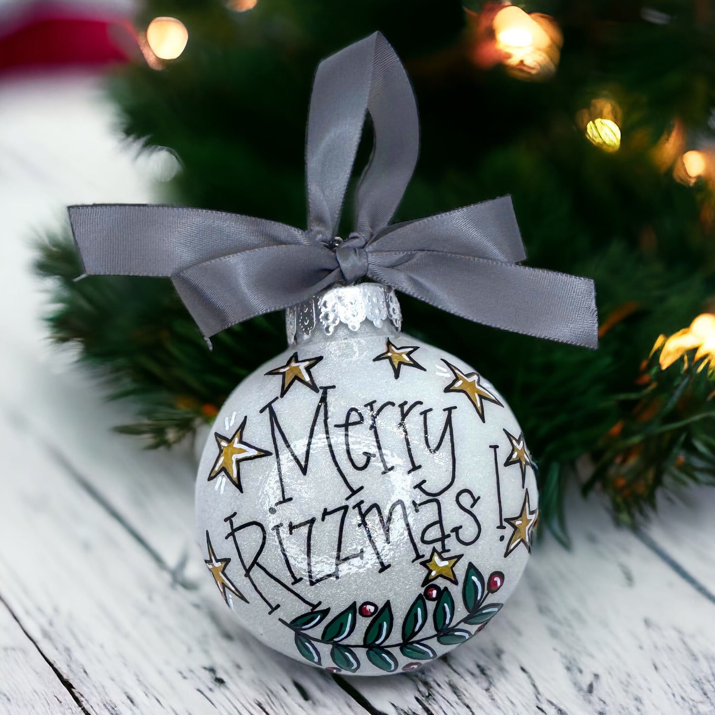 Merry Rizzmas! Custom 2024 Hand-Painted Christmas Ornament