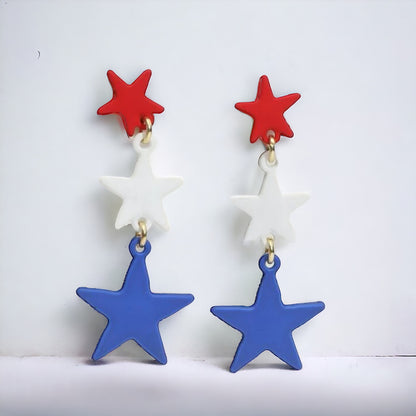 Patriotic Stars Earrings - Shine Bright This Fourth of July!