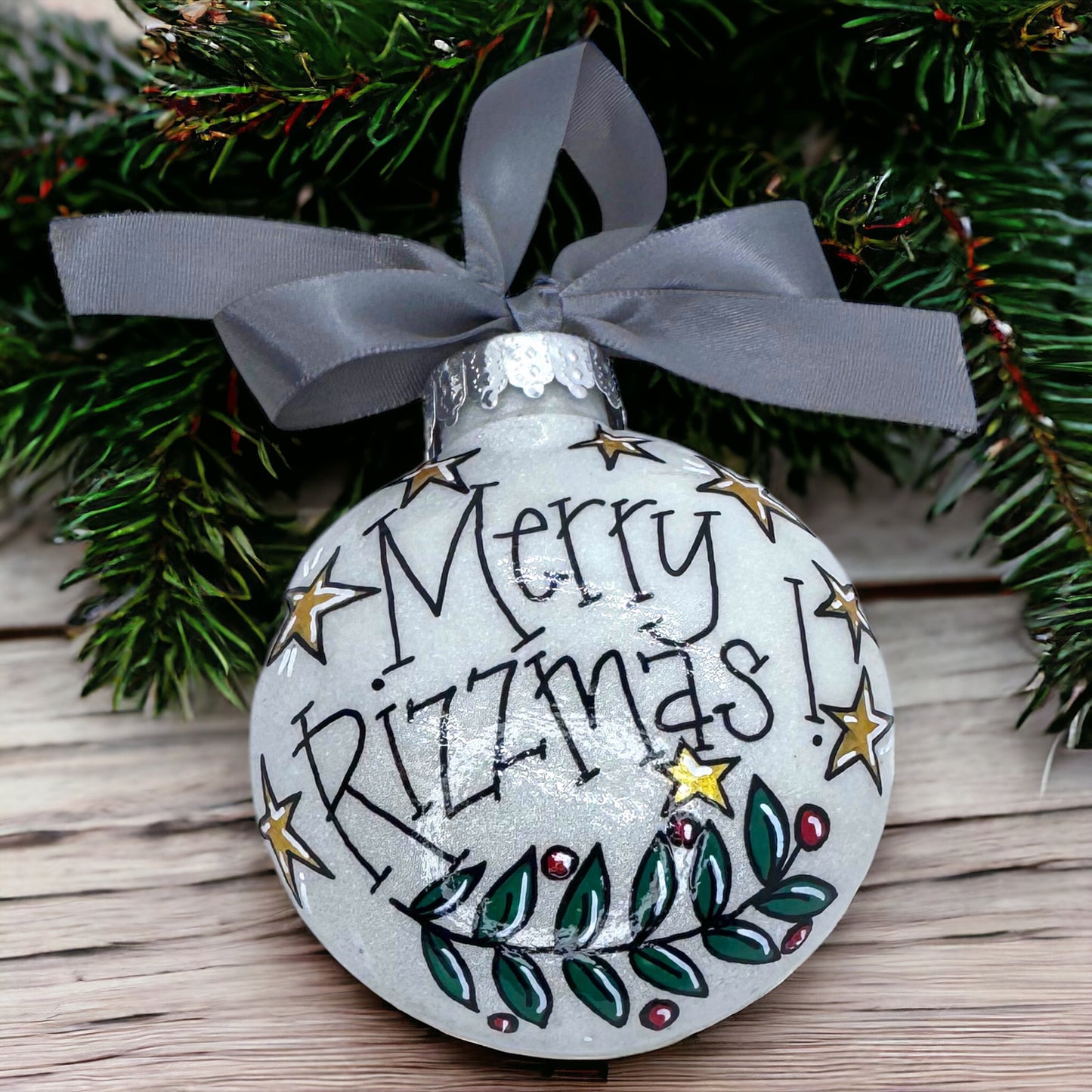 Merry Rizzmas! Custom 2024 Hand-Painted Christmas Ornament