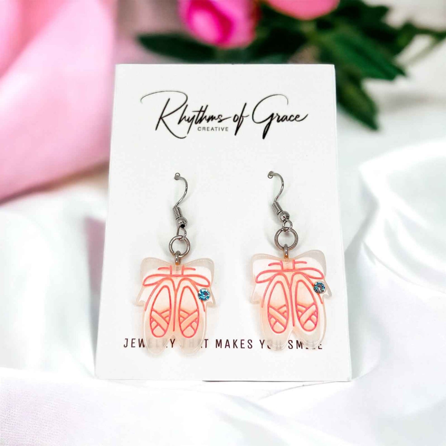 Twirl-Worthy Sparkle – Ballerina Slipper Earrings for Dancers & Dreamers🩰