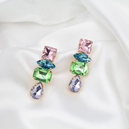 Sparkle in Style: Pastel Rhinestone Drop Earrings - Rhythms of Grace Creative