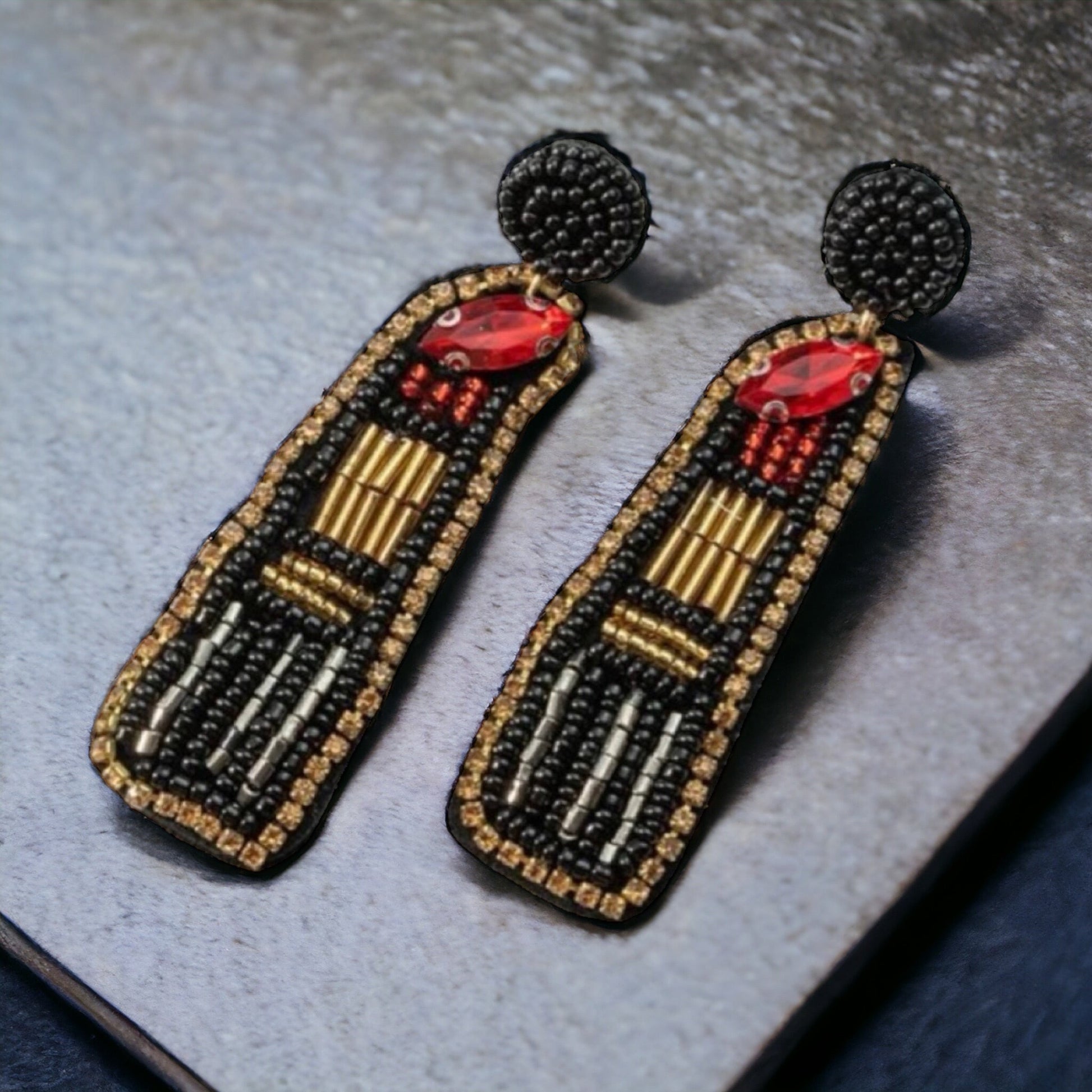 Red Lipstick Earrings - Bold, Beautiful, and Beaded! - Rhythms of Grace Creative