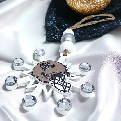 Saintsational Holiday Cheer: Handmade New Orleans Saints Snowflake Ornament!