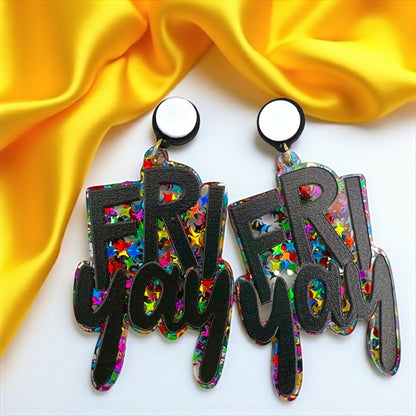 FRIYAY Earrings: Your Weekend Statement Piece! ✨ - Rhythms of Grace Creative
