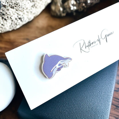 Make a Splash with Purple Dolphin Stud Earrings!