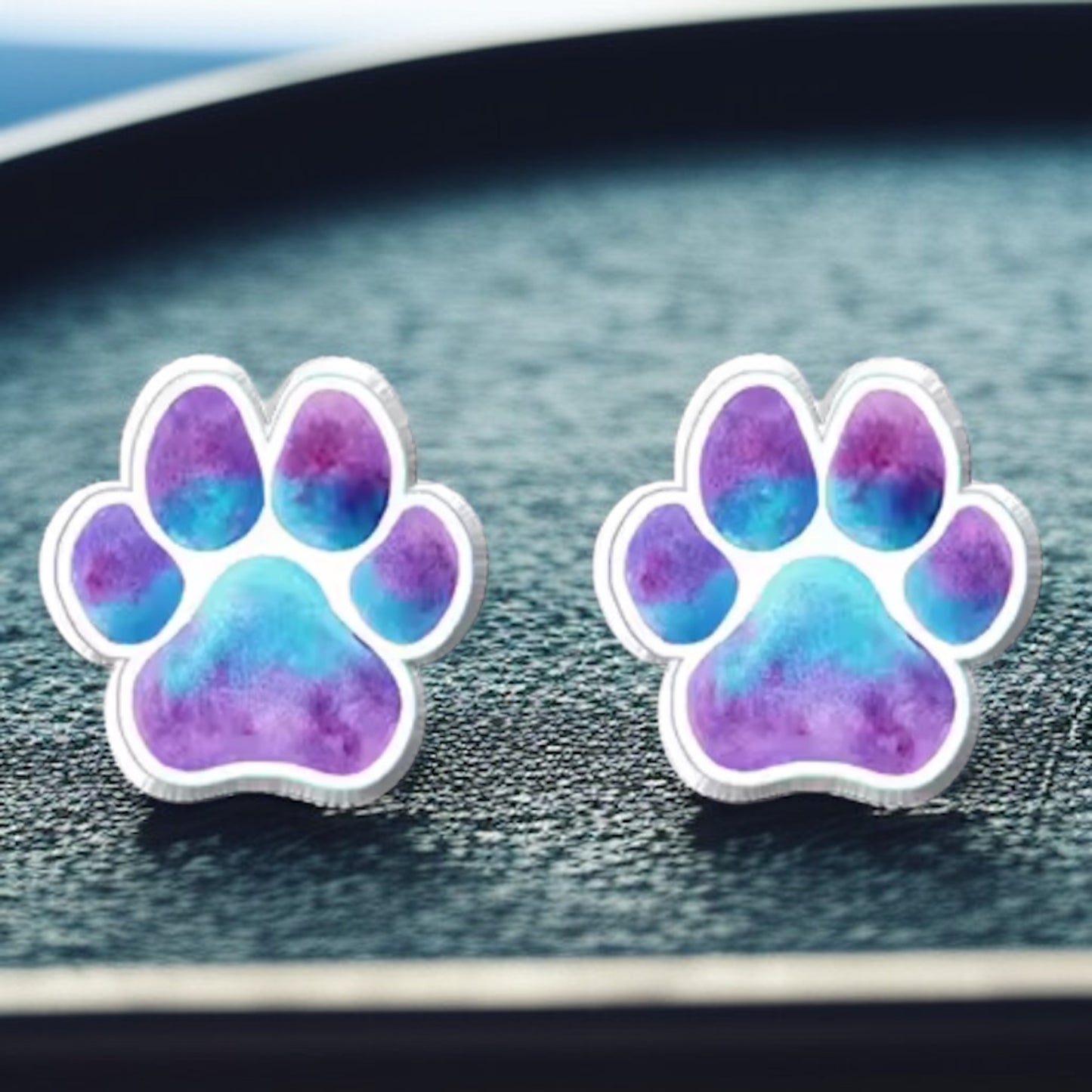 Vibrant Paw Print Studs – A Purr-fect Gift!