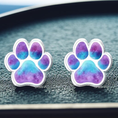 Vibrant Paw Print Studs – A Purr-fect Gift!