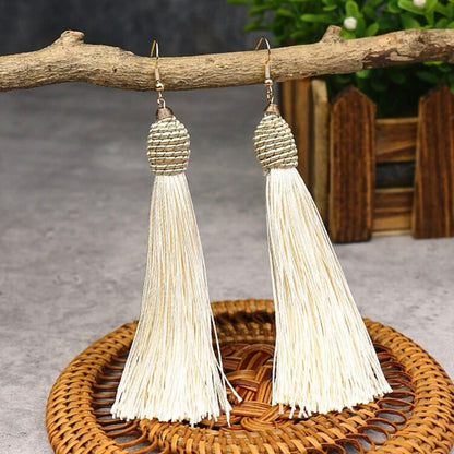 Tassel Power: Colorful Statement Dangle Earrings in 7 Bold Shades