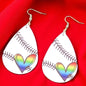 Swing into Style with Our Rainbow Heart Baseball Dangle Earrings! ⚾️🏳️‍🌈