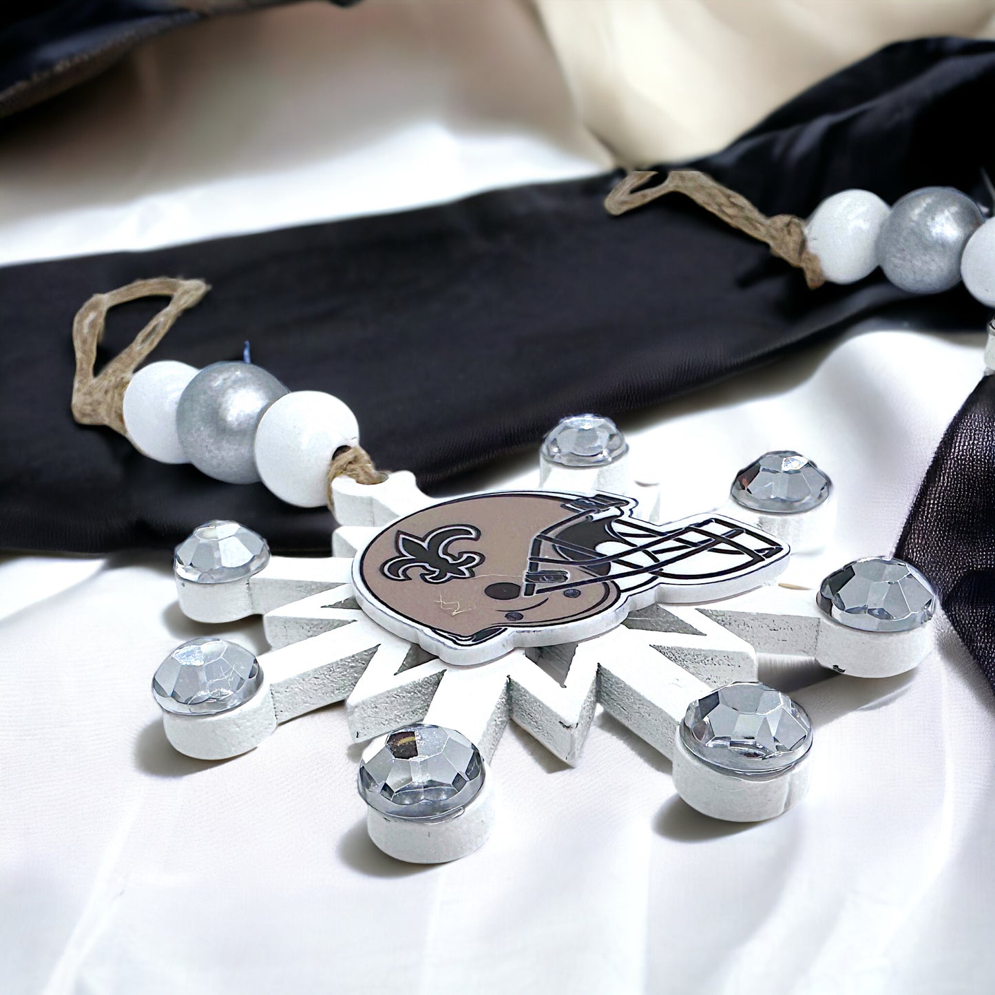 Saintsational Holiday Cheer: Handmade New Orleans Saints Snowflake Ornament!