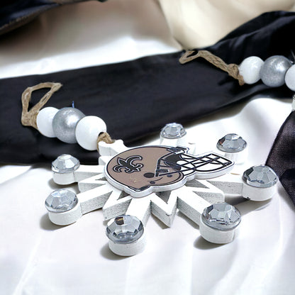 Saintsational Holiday Cheer: Handmade New Orleans Saints Snowflake Ornament!