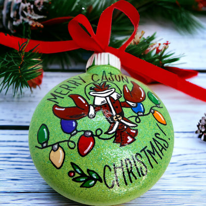 Unique Cajun Christmas Ornament - Merry Holiday Decor - Hand-Painted & Personalized