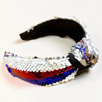 Patriotic Sequin Headband | Red, White & Blue Statement Accessory