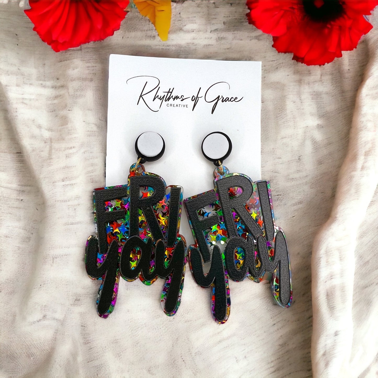 FRIYAY Earrings: Your Weekend Statement Piece! ✨ - Rhythms of Grace Creative