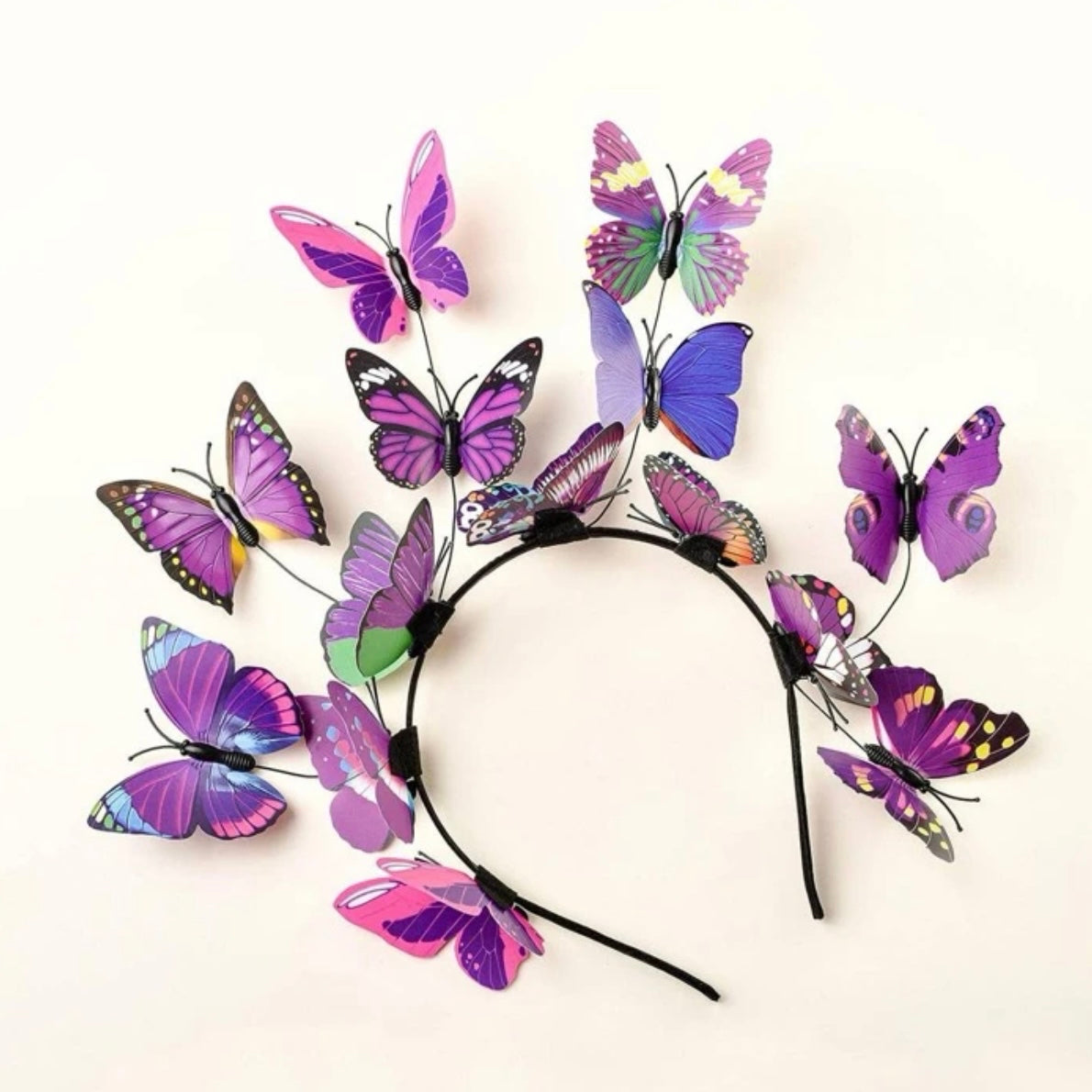 Butterfly Headband for Women – 3D Monarch Butterfly Crown | Festival, Garden Party, Boho Hair Accessory (Multiple Colors)