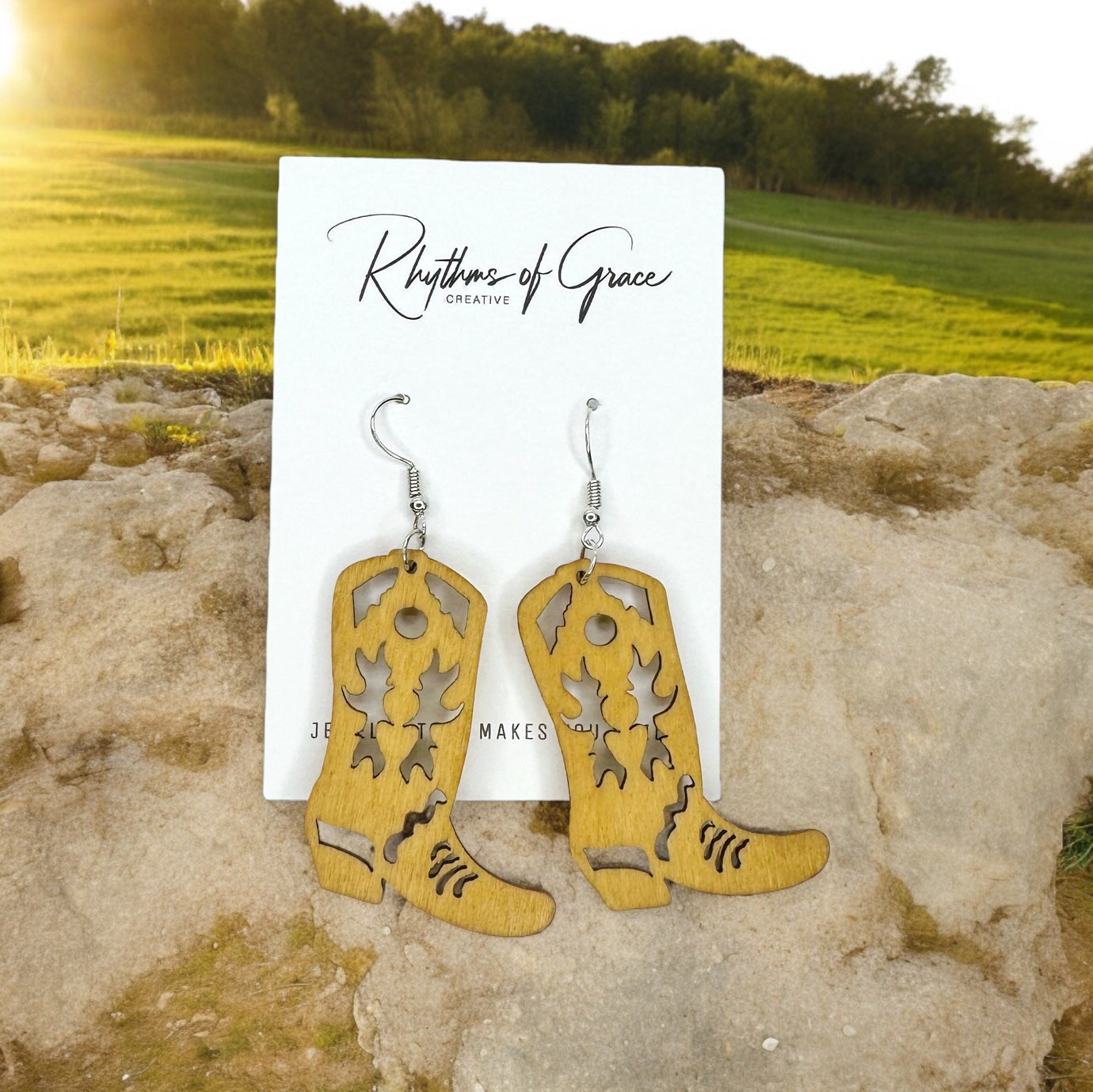 Wild West Chic: Handcrafted Wooden Dangle Earrings - Choose Your Style!