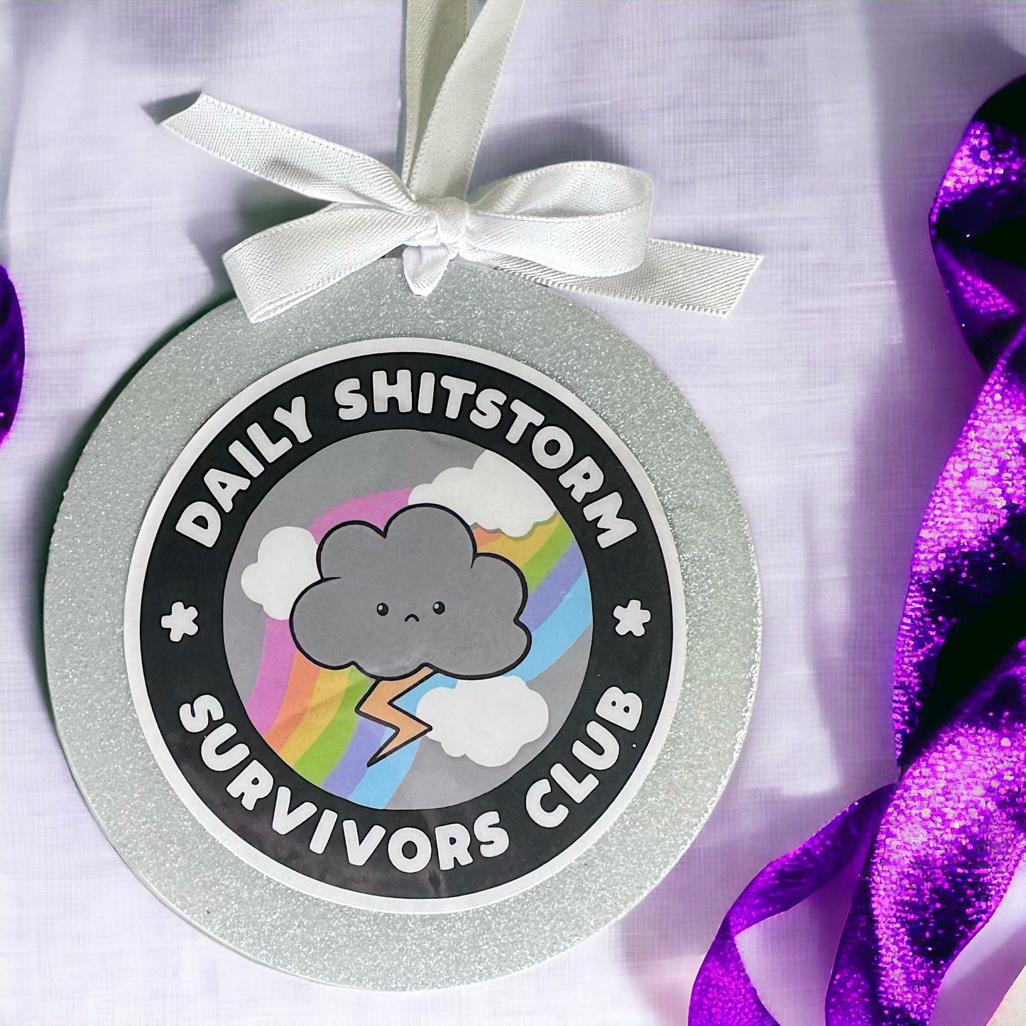 Join the Fun: Daily Shitstorm Survivors Club 2024 Christmas Ornament!
