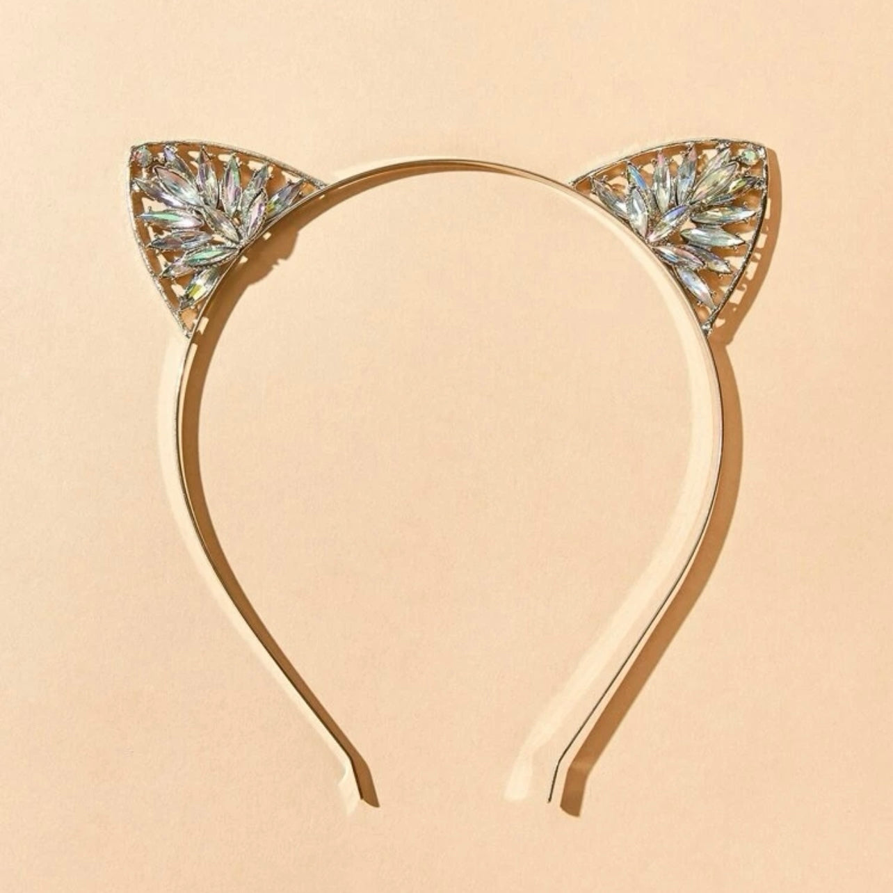 Rhinestone Cat Eats Headband - Rhinestone Headband, Rhinestone Headpiece, Cat Headpiece, Bachelorette Party, Bridal Shower - Rhythms of Grace Creative
