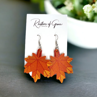 Fall in Love with Autumn: Handmade Maple Leaf Earrings! - Rhythms of Grace Creative