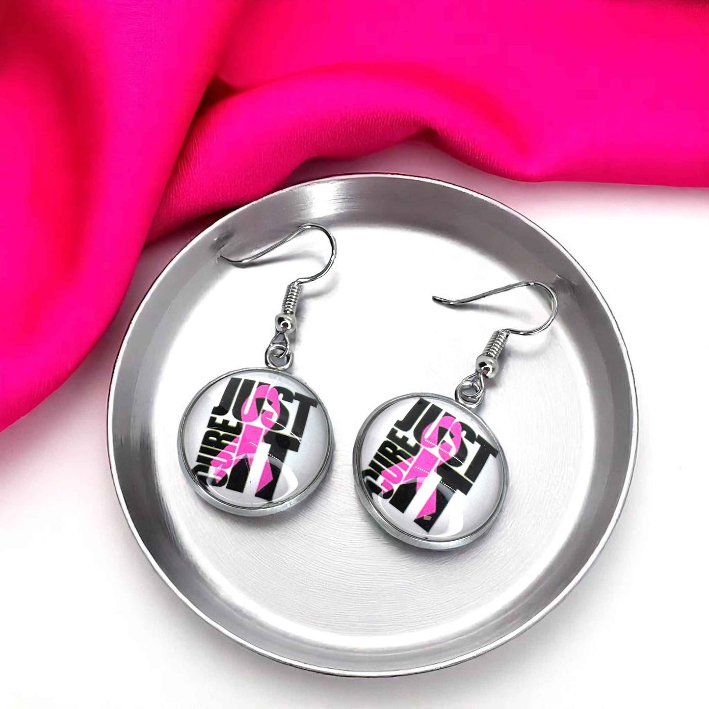 Fight Like a Girl (and Look Fabulous Doing It!) - Breast Cancer Awareness Earrings 💖