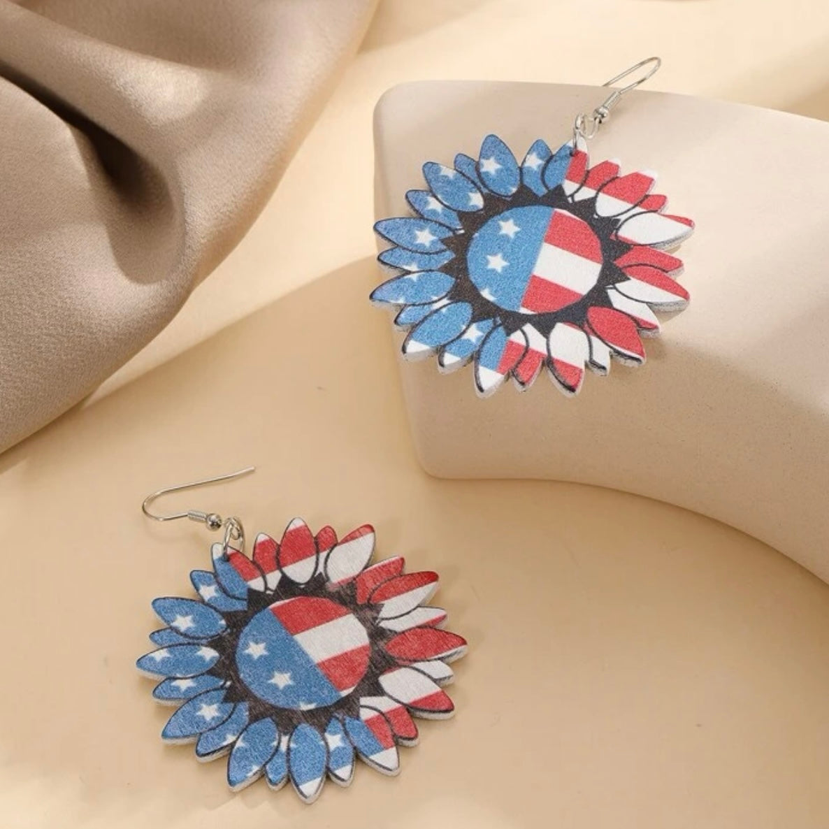 Patriotic Red, White & Blue Earring Bundle - Set of 4, Fourth of July, Stars & Stripes, SALE