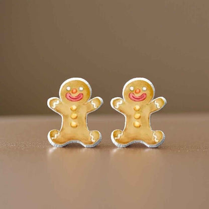 Gingerbread Man Studs - A Sweet Splash of Holiday Cheer! 🎄