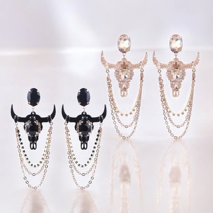 Stunning Western Inspired Rhinestone Dangle Earrings - Boho Jewelry Statement Piece