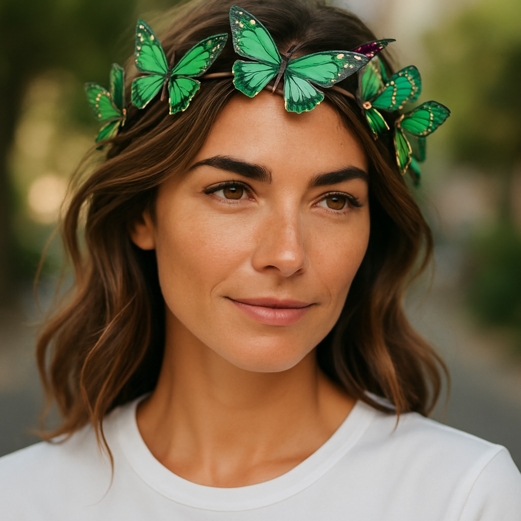 Whimsical Green Butterfly Headband: Elevate Your Style to Magical Heights!