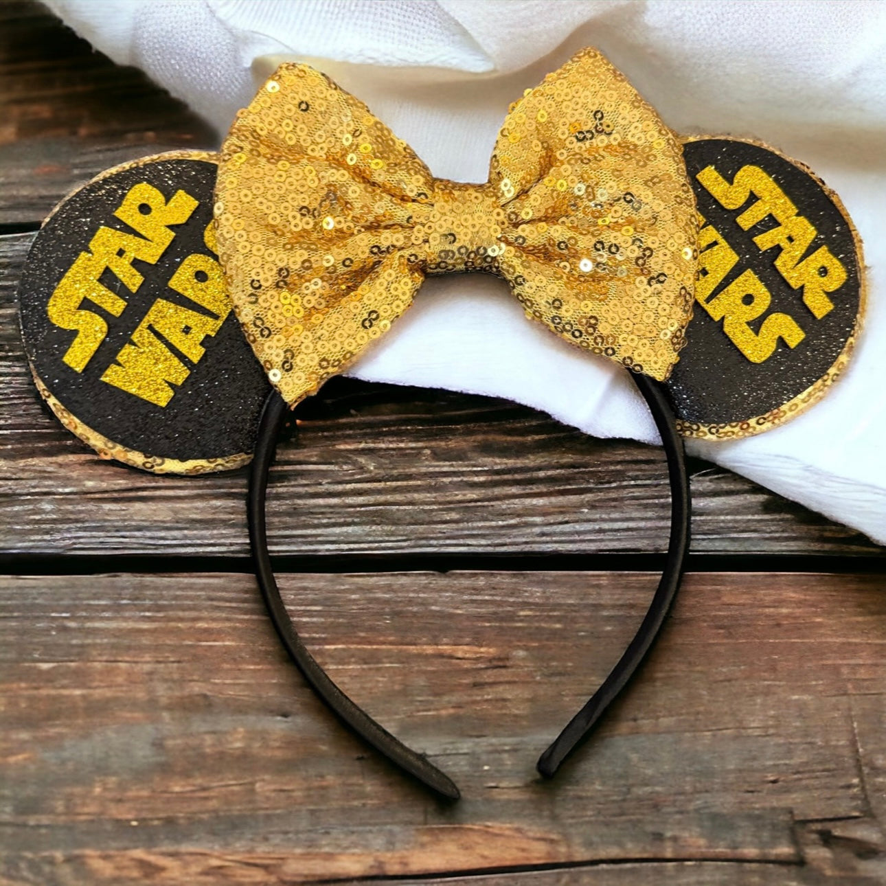 Star Wars Inspired Sequin Mouse Ears Headband, Darth Vader, Stormtrooper, NEW