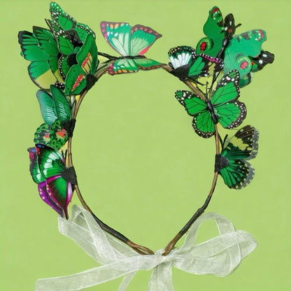 Whimsical Green Butterfly Headband: Elevate Your Style to Magical Heights!