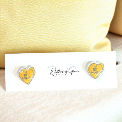 Sweet & Sassy Candy Heart Stud Earrings – Spice Up Your Look! 💖