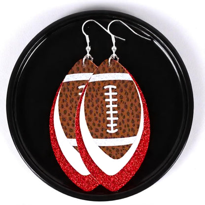 Game Day Glam: Red and White Football Earrings for the Ultimate Fan!