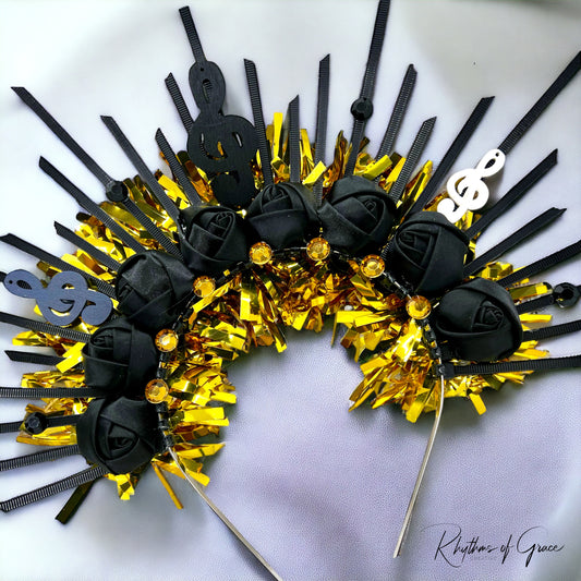 Unique Handmade Jazz Fest Headpiece – One-of-a-Kind Music-Inspired Accessory for Festivals & Parties!
