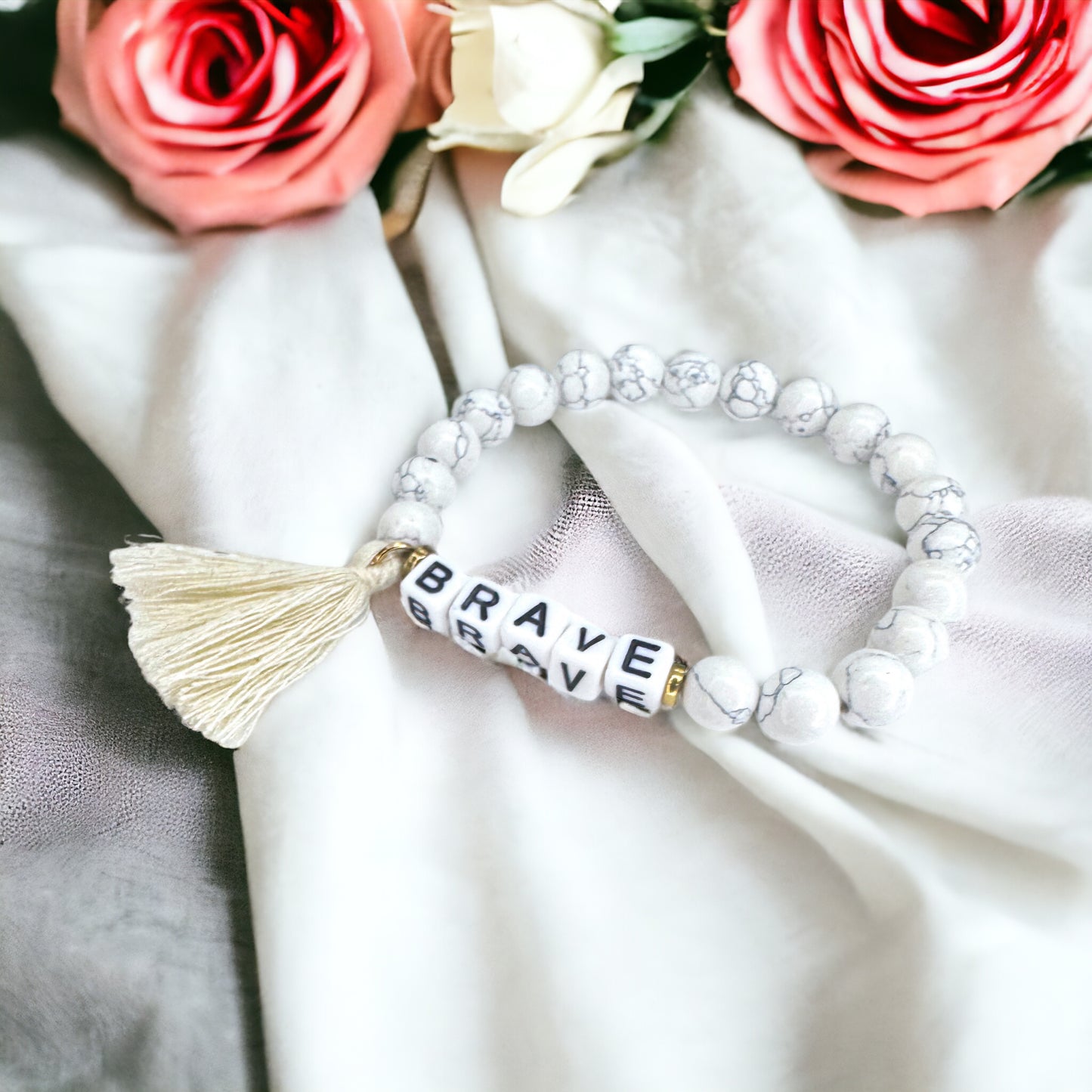 Tassel Charm “Brave” Beaded Bracelet – Your New Favorite Accessory!