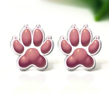 Vibrant Paw Print Studs – A Pawfect Gift! 🐾 10 Colors Available!