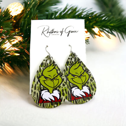 Mean One Dangle Earrings: Get Your Grinch On This Christmas!