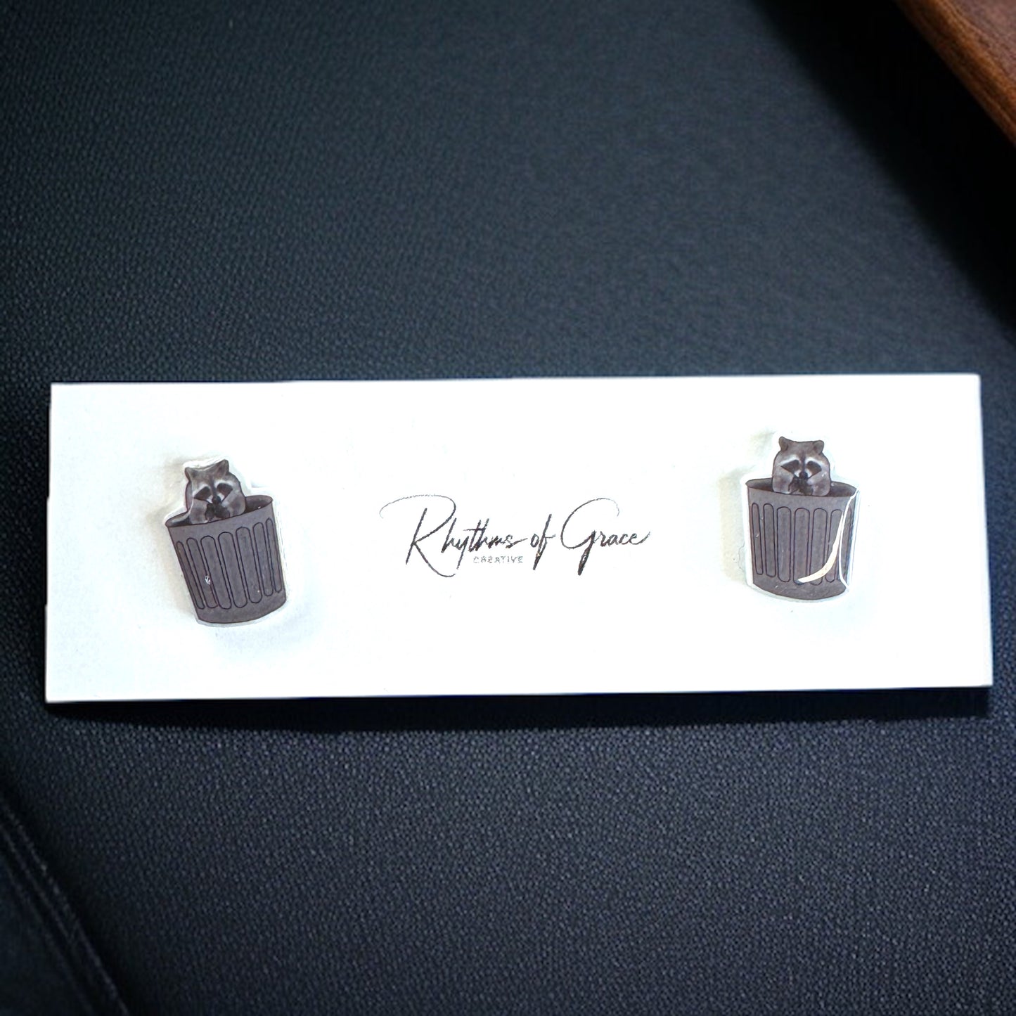 Ravishing Raccoon Stud Earrings - Double the Cuteness!