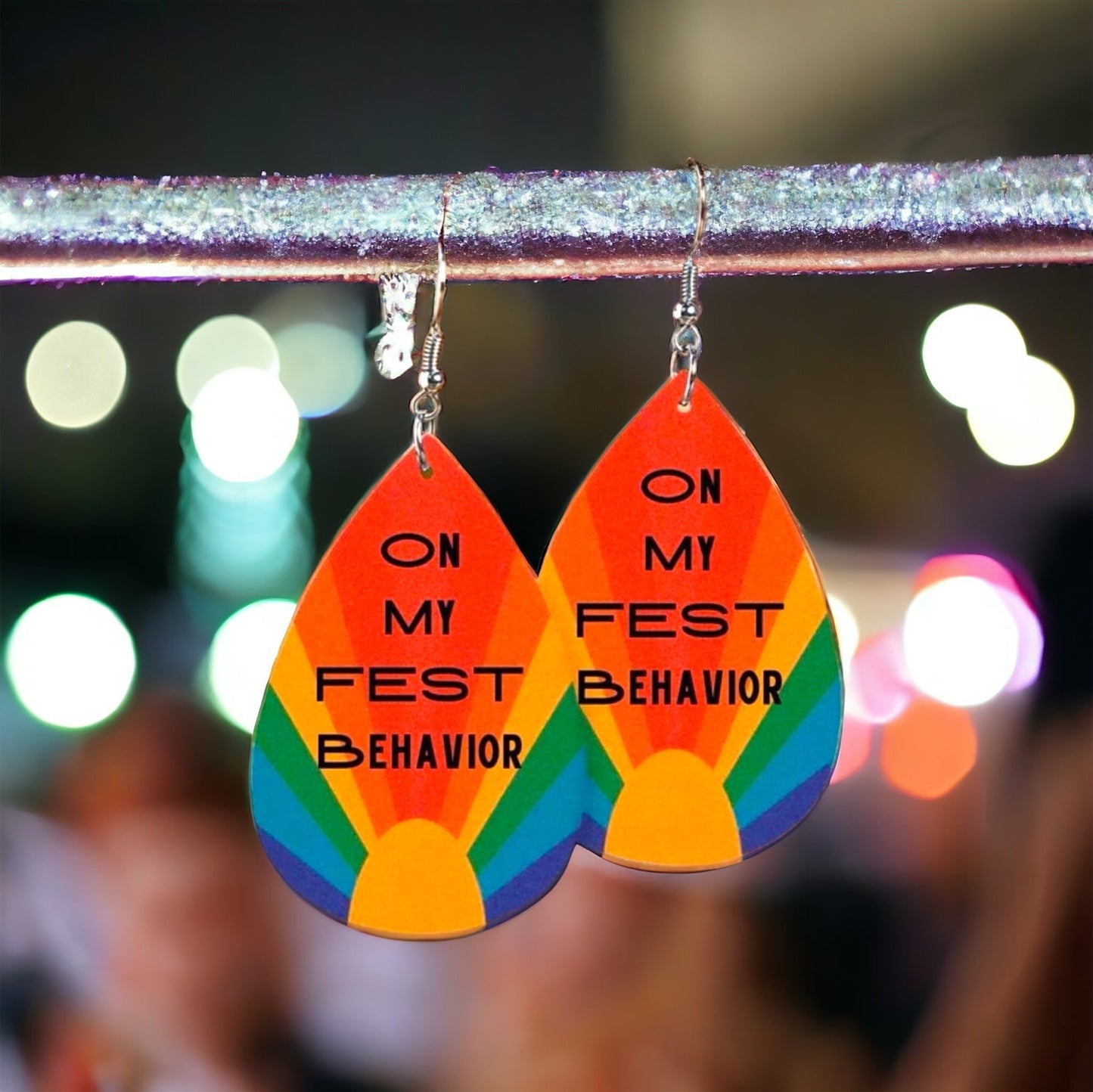 Colorful Vibes: Rainbow Teardrop Dangle Earrings for Every Festival & Everyday Adventure!