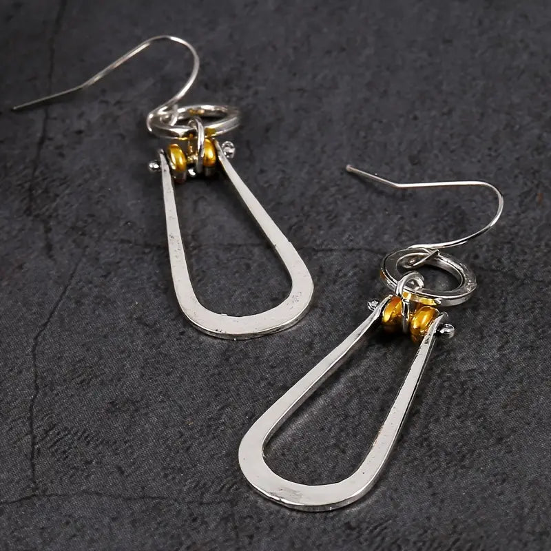 Day to Night Dazzle – Silver & Gold Dangle Earrings