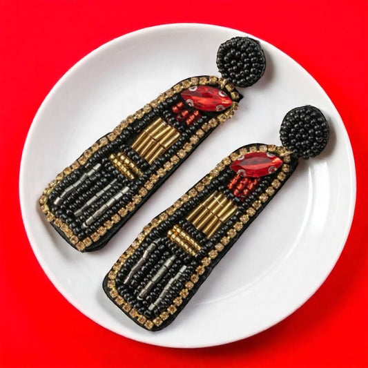 Red Lipstick Earrings - Bold, Beautiful, and Beaded! - Rhythms of Grace Creative